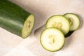 fresh cucumber, sliced ÃÂ¢Ã¢âÂ¬Ã¢â¬Â¹ÃÂ¢Ã¢âÂ¬Ã¢â¬Â¹cucumber, isolated on white Royalty Free Stock Photo